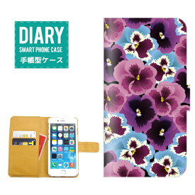 iPhone 11 Pro ケース 手帳型 iPhone11 送料無料 Galaxy パンジー デザイン 花柄 フラワー Flower Pansy スミレ オシャレ かわいい