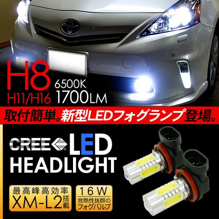 楽天市場】プリウスα40系 LED フォグランプ H8/H11/H16 LEDフォグ 