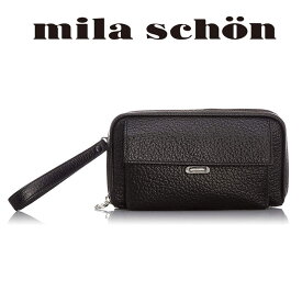 セカンドバッグポーチ 197214 ミラショーン mila schon 21cm ストラップ付き Nero ネロ