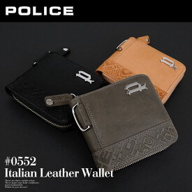 ポリス POLICE ラウンドファスナー 二つ折り財布 財布 イタリアンヌメ PA-6102