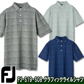 【19春夏】フットジョイ FJ-S19-S08 グラフィックライルシャツ（半袖ポロシャツ）【11013】