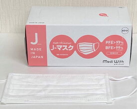 【日本製】メディウィズ　J－マスク 50枚 (ホワイト)（大人用ふつうサイズ）×4個セット　※※追跡番号をつけて発送いたします※※