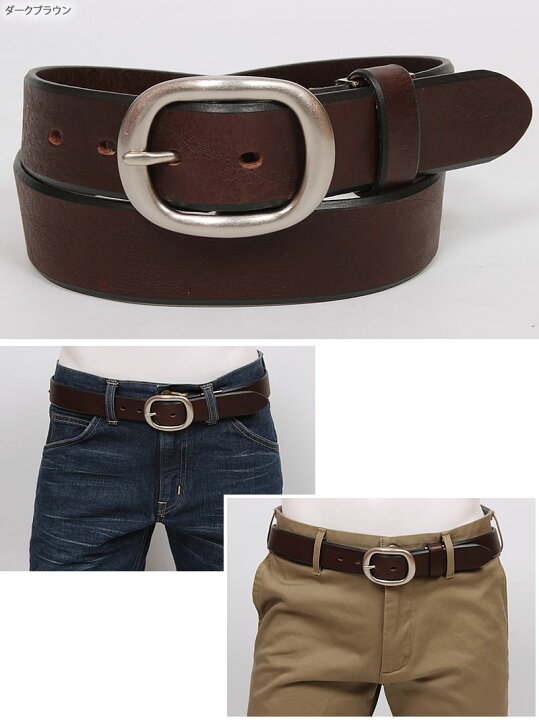楽天市場】飯田工房 Oval Buckle Leather Belt(オーバルバックル  