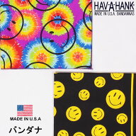 HAV-A-HANK　ハバハンク バンダナ（スマイルフェイス）HAVAHANK_RET154_RET223【ネコポス200円（ポスト投…