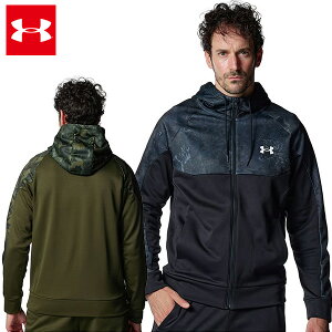 【30日23時59分まで店内最大P10倍】アンダーアーマー UAアーマーフリース カモ フルジップ フーディー メンズ 25FW ブラック カーキ (6007736) トレーニング パーカー スポーツ ジム 運動 アウトド