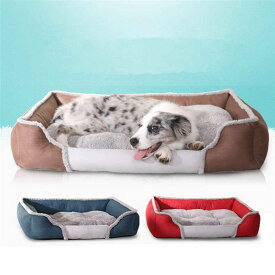 犬のベッド 猫ベッド ペットベッド 角型 クッションベット 四季通用 ソファ ベッド サイズL 全4色 取り外し可能 防寒保温 ふんわり 多頭飼い