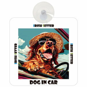 Irish Setter �A�C���b�V���Z�^�[ DOG IN CAR �z�� ���p �� ���������� ������� �� �C���X�g�t �C �����X�q �T���O���X �ăh�b�O�C���J�[ �h�b�O�I���{�[�h ���S�΍� ������^�] �Z�[�t�e�B�T�C