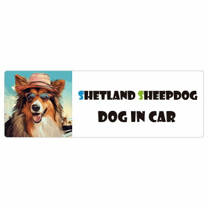 Shetland Sheepdog VFbghV[vhbO  J[XebJ[ V[ DOG IN CAR C Xq TOX  20x6.7cm ` h O  ԃXebJ[XebJ[    