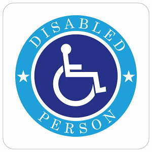 J[TC Ⴊ҃}[N DISABLED PERSON Ԉ֎q zCg TCXebJ[ V[ ` 13x13cm  oCN ^]΍ S^] S΍ Z[teBTC
