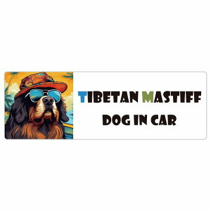 Tibetan Mastiff `x^}XeBt  J[XebJ[ V[ DOG IN CAR C Xq TOX  20x6.7cm ` h O  ԃXebJ[ XebJ[    킢 o