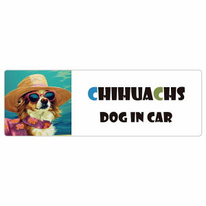 Chihuachs `bNX  J[XebJ[ V[ DOG IN CAR C Xq TOX  15x5cm ` h O  ԃXebJ[ XebJ[    킢 oCN TCX