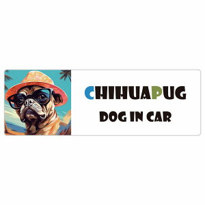 Chihuapug `pO  J[XebJ[ V[ DOG IN CAR C Xq TOX  15x5cm ` h O  ԃXebJ[ XebJ[    킢 oCN TCXe