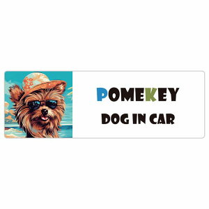 Pomekey |L[  J[XebJ[ V[ DOG IN CAR C Xq TOX  20x6.7cm ` h O  ԃXebJ[ XebJ[    킢 oCN TCXe