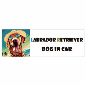 Labrador Retriever uh[go[  J[XebJ[ V[ DOG IN CAR C Xq TOX  20x6.7cm ` h O  ԃXebJ[ XebJ[    