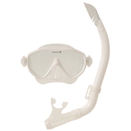 水の中をもっと快適に スイムセットV1 ホワイト （人気激安） YD-580 ゴーグル 超ポイントバック祭 水中眼鏡 セット プール 海 スノーケル 海水浴 シュノーケル