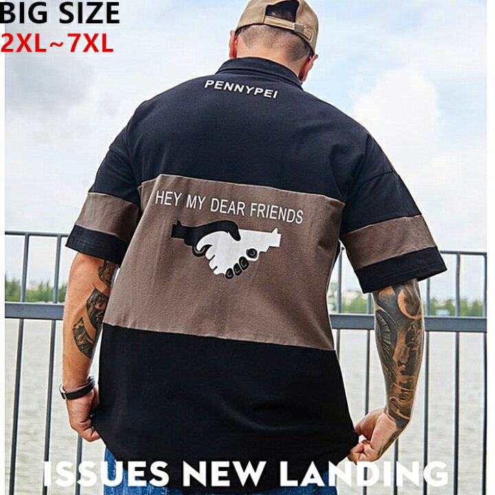 楽天市場 大きいサイズメンズ 半袖 おしゃれ加工 ファッションポロシャツ ビッグサイズメンズ インパクトがあるプリントが目を惹く レジャー お洒落 ビッグサイズの アヤコショップ