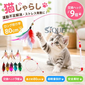 鈴付き 運動不足解消 猫じゃらし 長い 羽根 ロング ねこじゃらし セット 交換ヘッド9個 安全 ストレス発散 猫 おもちゃ ネコ ペット用品 キャットトイ 猫じゃらし 棒 鳥 かわいい 送料無