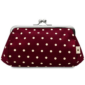 【在庫商品】TAWARA型がま口コスメポーチ（中）【帆布 唐草 水玉】[M便 1/2] 化粧品 コスメ 文房具 ペンケース ガジェット収納 レディース バッグイン 化粧品 小物 マルチ 収納 日本製 京都 ガマグチ がまぐち