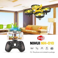 NIHUI/ニフイ　 NH-010 Wifi FPV 2.4G 4CH 6軸ジャイロ0.3MPカメラRCドローンアンチクラッシュ超小型ドローン！(3.7V 200mAhリポバッテリー2個付き）
