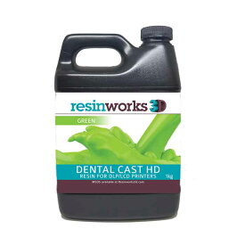 resinworks3D　Dental用キャストHDレジン グリーン500g　LCD光造形 3Dプリンター用 (Anycubic Photon、Bean、FlashForge、Phrozen 3Dプリンター、Wanhao、およびその他のLCDベースのプリンター）DentalCast-HD-Green