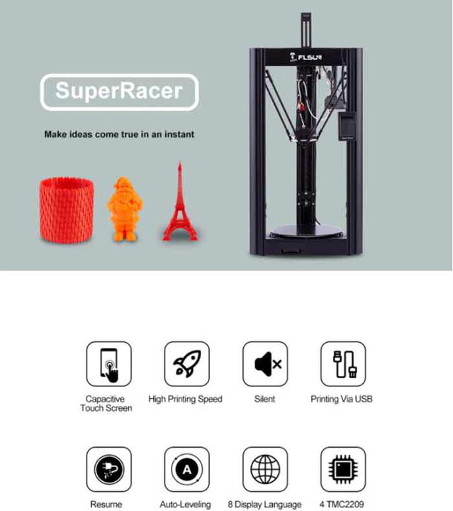 楽天市場 Flsun スーパーレーサー Sr 3dプリンターキット260mmx330mm印刷サイズ 高速印刷 3軸リンケージ 3 5インチタッチスクリーン ガラスホットベッド Ayard