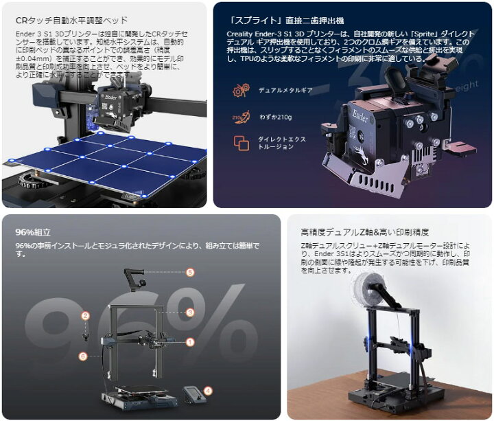 楽天市場】Creality3D Ender-3 S1 3Dプリンター CRタッチ自動 
