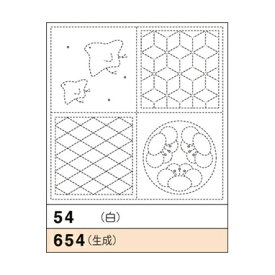 オリムパス　刺し子花ふきん（白） 絵（え）あわせ　54