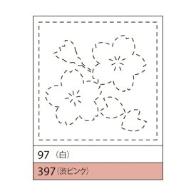 オリムパス　みんなできちゃうシリーズ　刺し子花ふきん布パック（白） 　桜　97