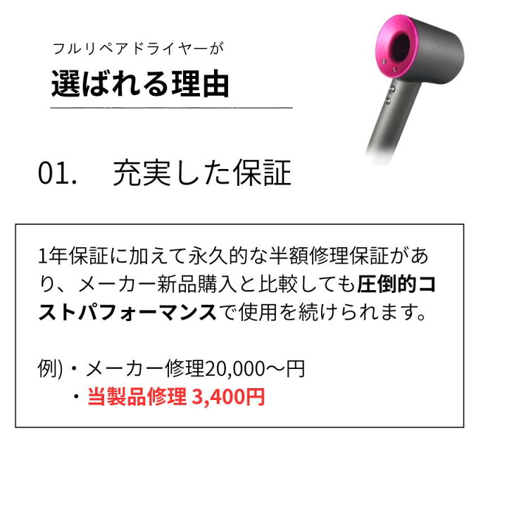 楽天市場】【1年保証/高品質】ダイソン ドライヤー フルリペア品 