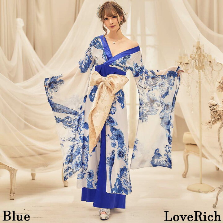 楽天市場】0940花柄 豪華 帯 リボン 花魁 着物 ドレス コスプレ 衣装  