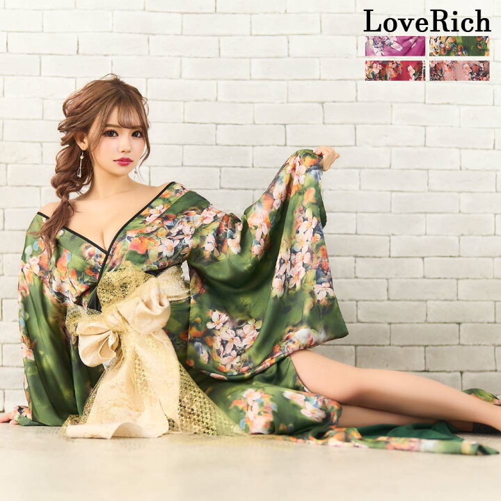 楽天市場】【高級ライン】0958小花柄 スリット ロング 豪華 帯 花魁 