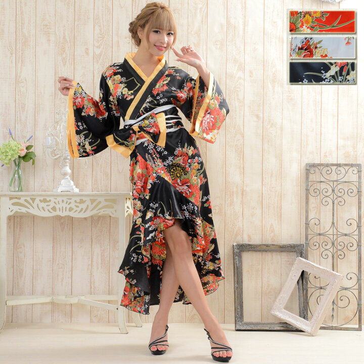 楽天市場】花魁 衣装 コスプレ 和柄 ドレス キャバ 和柄ドレス【cwa12  