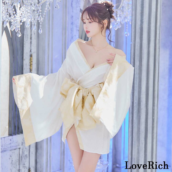 楽天市場】1323花柄 和柄 オフショル ミニ 豪華 帯 リボン 花魁 着物 