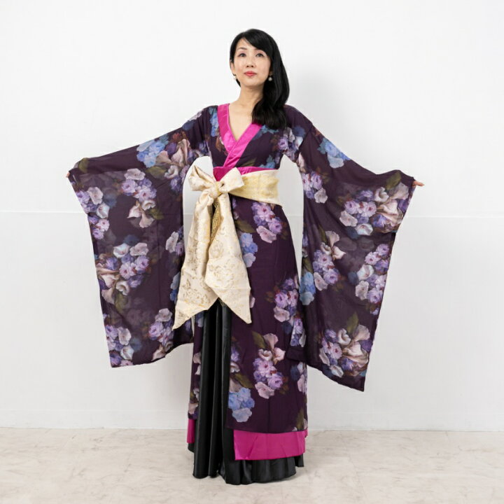 楽天市場】0959 ラメ ロング 豪華 帯 リボン 花魁 着物 ドレス コ  