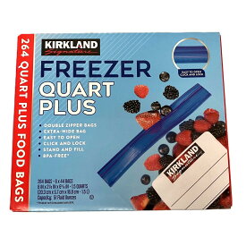 Kirkland Signature フリーザーバッグ クォート 1.5L 264枚入り ダブルジッパー BPAフリー 20.3cm 5.7cm 16.8cm 並行輸入品 保存用バッグ 食品保存 家庭用品 キッチン用品 業務用 大容量 安全素材 高品質 耐久性 長持ち 便利 耐冷凍 食材保存 お得パック 信頼のブランド