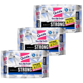 花王 クイックルワイパー まとめ買い 立体吸着ウエットシート ストロング 24枚入 3セット 家庭用品 掃除用品 フロアクリーニング ウェットシート 花王製品 花王掃除用品 クイックルワイパーシート まとめ買い便利 花王まとめ買い 24枚入り掃除シート