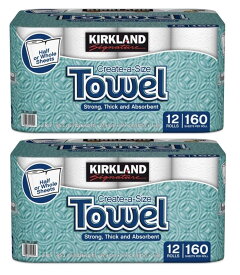カークランド キッチンペーパー 24ロール 12ロール × 2袋 160カット ロールタオル キッチンペーパー パルプ100％ キッチン用品 台所用品 キッチンタオル 使い捨て 用品 ペーパー 紙 コストコ 大容量 業務用 お得 タオル メーカー ブランド ホルダー おすすめ 収納 厚手 通販