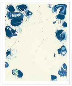 絵画・抽象画 Sam Francis Blue Ballsiv,1960（Silkscreen)(サム・フランシス （シルクスクリーン）)/額入り 額装込 風景画 絵画 アート リビング 玄関 トイレ インテリア かわいい 壁飾り 癒やし プレゼント ギフト アートパネル ポスター 5Lサイズ おしゃれ 壁掛け 絵