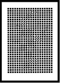 絵画・抽象画 Victor Vasarely Tinko,1955（Silkscreen)(ビクター・バザレリー チンコ、1955（シルクスクリーン）)/額入り 絵画 アート リビング 玄関 トイレ インテリア かわいい 壁飾り 癒やし プレゼント ギフト アートパネル ポスター 5Lサイズ おしゃれ 壁掛け 絵