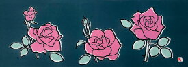 絵てぬぐい 絵画 バラ（ピンク）メール便 /手ぬぐい 手拭い タオル 歌舞伎 インテリア はんかち 伝統工芸 飾る 高級 外国人 海外 ギフト プレゼント 祭り はちまき アート 日用品 和雑貨 3Lサイズ おしゃれ 壁掛け 絵