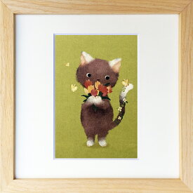 絵画 菜生(nao) 200シリーズ 猫 春とねこ プレゼント 飾る アート おしゃれ 壁掛け 絵