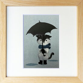 絵画 菜生(nao) 200シリーズ 猫 冬の雨 プレゼント 飾る アート おしゃれ 壁掛け 絵