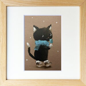 【抽選ポイント100%バック】絵画 菜生(nao) 200シリーズ 猫 冬のチョコミント プレゼント 飾る アート おしゃれ 壁掛け 絵