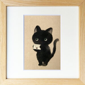 【抽選ポイント100%バック】絵画 菜生(nao) 200シリーズ 猫 お手紙書いた プレゼント 飾る アート おしゃれ 壁掛け 絵