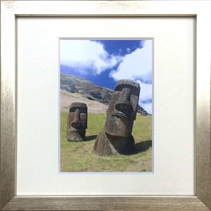 【抽選ポイント100%バック】アートフレーム ゆうパケット パワースポットアート イースター島(モアイ)/インテリア 額入り 額装込 風景画 油絵 ポスター アート アートパネル リビング 玄