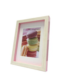 フォトフレーム ゆうパケット マカロンフレームI ピンク 2L L判サイズマット付(Macaron frame Pink)/額入り 絵画 絵 壁掛け アート リビング 玄関 トイレ インテリア かわいい 壁飾り 癒やし プレゼント ギフト アートパネル ポスター アートフレーム おしゃれ Sサイズ