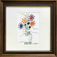 名画アートフレーム ゆうパケット ピカソ 花束(Picasso )/額入り 絵画 アート リビング 玄関 トイレ イン…