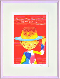 【抽選ポイント100%バック】絵画 はりたつお プリンハット 大全紙〜兄の意志を作品に込めて〜/額入り 絵画 アート リビング 玄関 トイレ インテリア かわいい 壁飾り 癒やし プレゼント ギ