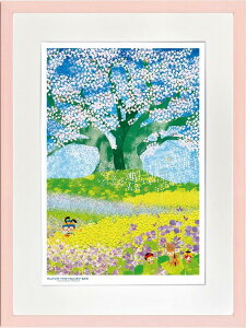 絵画 昆虫物語みなしごハッチ 大桜を囲む紫花菜(大全紙) はりたつお /昆虫物語みつばちハッチ 額入り 絵画 アート リビング 玄関 トイレ インテリア かわいい 壁飾り 癒やし プレゼント ギフ