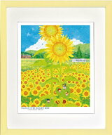 絵画 昆虫物語みなしごハッチ 夏空向日葵(四ツ) はりたつお /昆虫物語みつばちハッチ 額入り 絵画 アート…